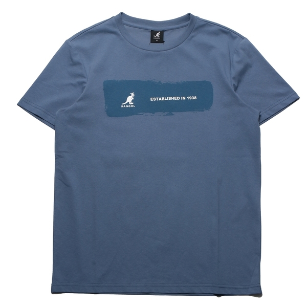 KANGOL 短袖 短T 長方形LOGO字樣 油漆 粉藍 T恤 袋鼠 棉 男 (布魯克林) 6125100982 product thumbnail 2