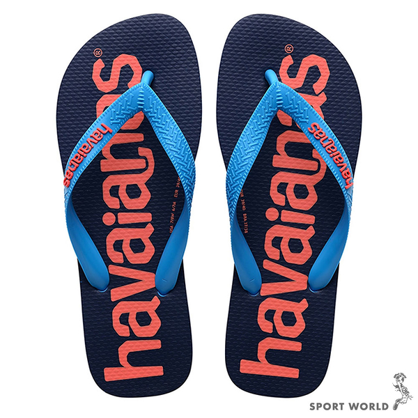 Havaianas 哈瓦仕 男鞋 女鞋 拖鞋 夾腳拖 大Logo 藍紅【運動世界】4145741-0212U