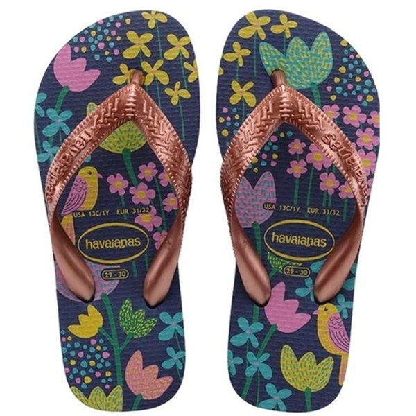 havaianas 哈瓦士 巴西人字拖 兒童款 Flores 花朵 涼鞋 拖鞋 夾腳拖 海灘鞋【南風百貨】