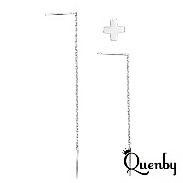 Quenby 聖誕交換禮物 韓系平價飾品 韓劇太陽的後裔同款簡約耳線型不對稱耳環/耳針-3件組 product thumbnail 5