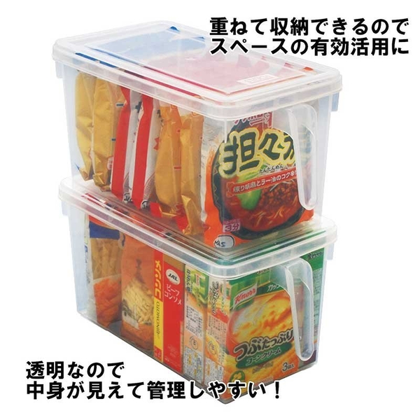 asdfkitty*日本製 有把手有蓋置物盒-透明款-冰箱收納盒/層板櫥櫃都可用-不動技研正版 product thumbnail 5