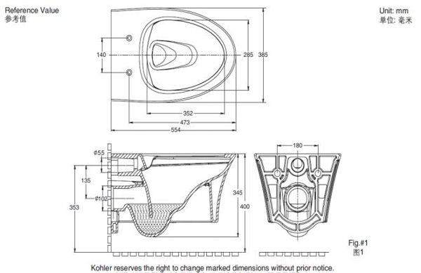 【麗室衛浴】美國KOHLER活動促銷 Via懸吊馬桶 K-5722K-S-0 附緩降馬桶蓋 (不含隱藏式水箱) product thumbnail 3