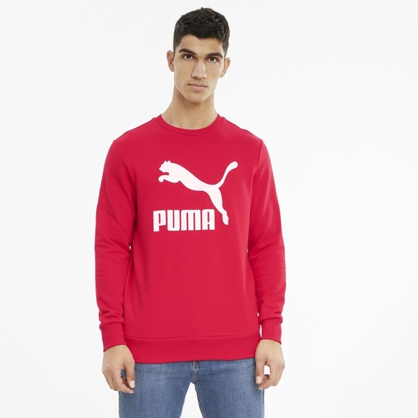 PUMA 男款紅色Classics長袖圓領衫 53008611 product thumbnail 3