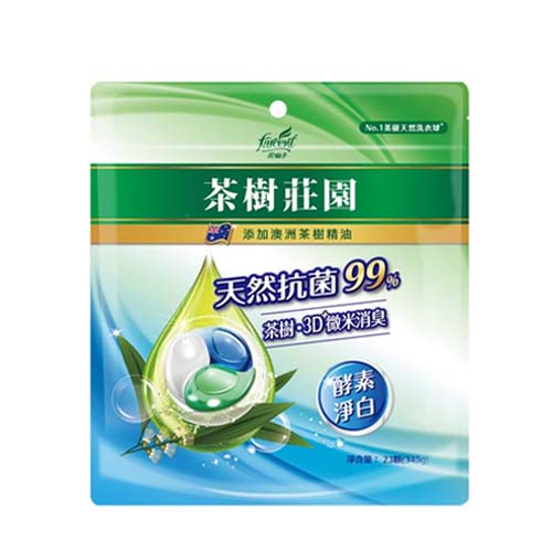 茶樹莊園茶樹天然濃縮抗菌洗衣球-酵素淨白23顆【兩入組】【愛買】 product thumbnail 2