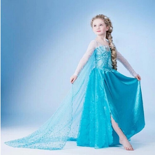 冰雪奇緣艾莎女童公主裙子兒童服裝女童秋裝連衣裙童