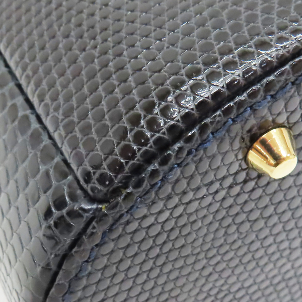 【二手名牌BRAND OFF】LOUIS VUITTON LV 路易威登 黑色 硬殼 Lizard 手提包 product thumbnail 9