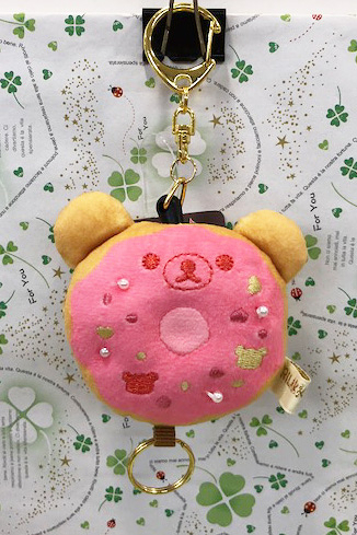 【震撼精品百貨】Rilakkuma San-X 拉拉熊懶懶熊~造型伸縮拉扣/鑰匙圈-甜甜圈#71456