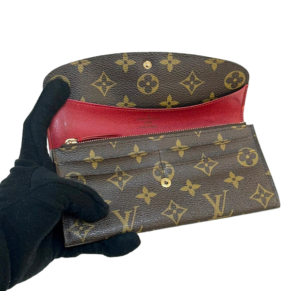 【二手名牌BRAND OFF】LOUIS VUITTON LV 路易威登 原花 PVC塗層帆布 Emilie 扣式長夾 M60136 product thumbnail 6