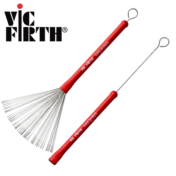 【小叮噹的店】 全新 美國 Vic Firth LW  Live Wires 紅色 鼓刷 可伸縮 公司貨
