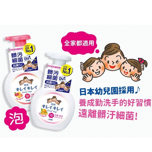 日本獅王 LION 趣淨抗菌洗手慕斯 250ml 瓶裝 洗手乳 清新果香 清爽柑橘 6848 product thumbnail 4