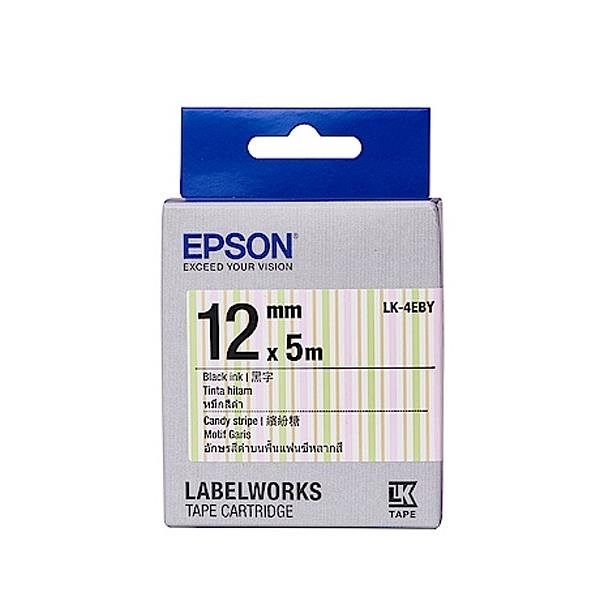 EPSON LK-4EBY 原廠標籤帶 繽紛糖果(12mm) C53S654465