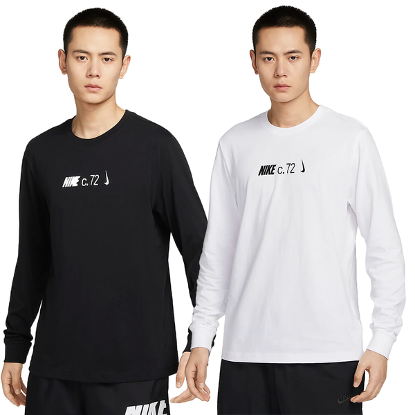 Nike 男裝 長袖上衣 薄長T 休閒 棉質 印花 黑/白【運動世界】DZ2897-010/DZ2897-100 product thumbnail 2