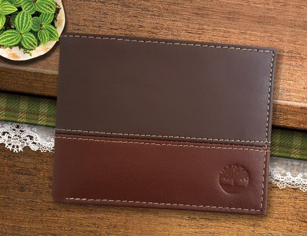 【Timberland】男皮夾 短夾 牛皮夾 多卡夾 大鈔夾 品牌盒裝／雙色-可可+咖色