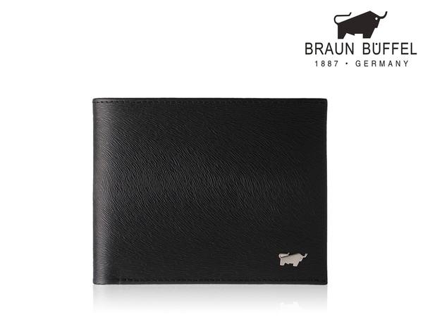 【全新正品】BRAUN BUFFEL 德國小金牛 貝里烏斯 超薄黑色【寧寧小舖/台中30年皮件老店】BF348-313-1