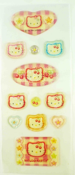 【震撼精品百貨】Hello Kitty 凱蒂貓~KITTY立體貼紙-心櫻桃