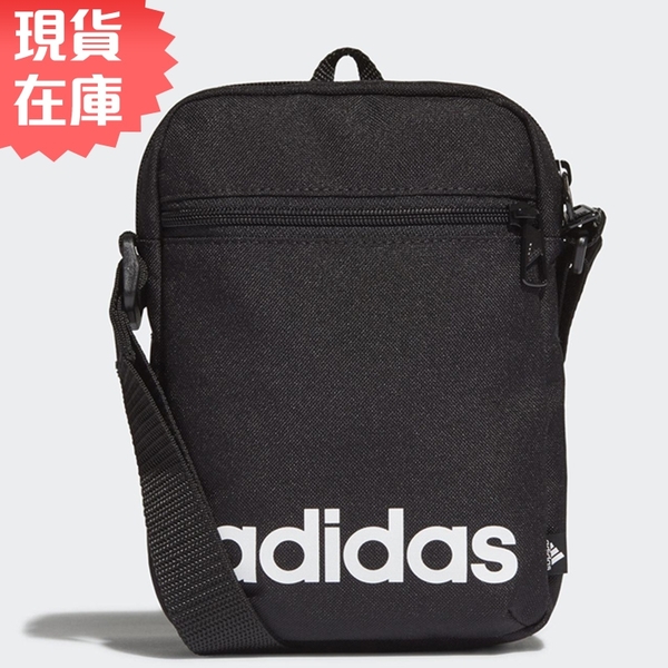 【現貨】ADIDAS ESSENTIALS 側背包 斜背包 拉鍊前袋 收納隨身物品 黑 【運動世界】GN1948