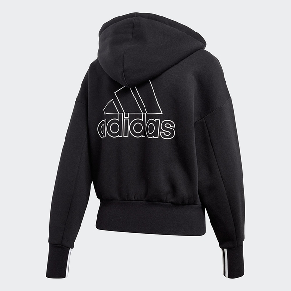 Adidas BIG BADGE OF SPORT 女裝 外套 連帽 短版 口袋 綿羊絨 棉質 黑【運動世界】FR5120 product thumbnail 5