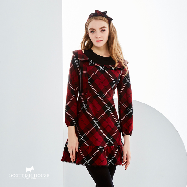 【Scottish House】 經典紅黑格紋洋裝 (AP3108)