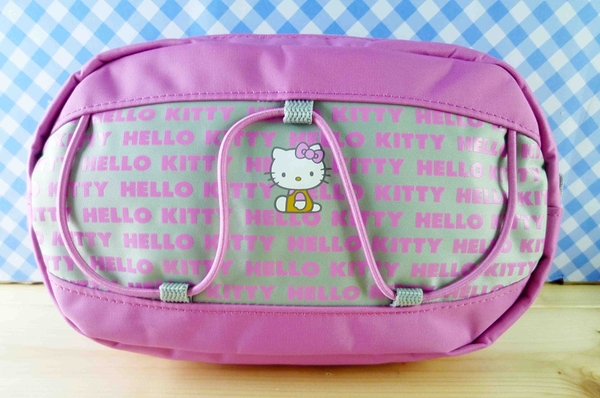 【震撼精品百貨】Hello Kitty 凱蒂貓~化妝包/筆袋-化妝包-英文桃