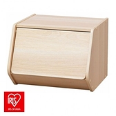 日本 IRIS 木質可掀門堆疊櫃 寬40cm 淺木色 E1板材 DIY