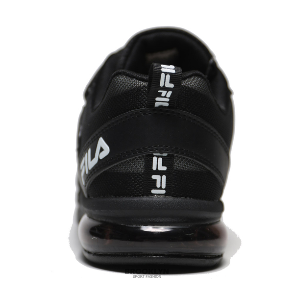 FILA 童鞋 全黑 網布皮革 透白線條 中童 (布魯克林) 3J801W001 product thumbnail 5