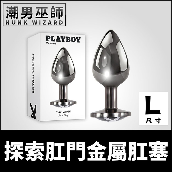 美國 Playboy 探索肛門金屬肛塞 L尺寸 鋁合金重量感調教 | 肛門遊戲 加熱冷卻金屬後庭括約肌擴肛