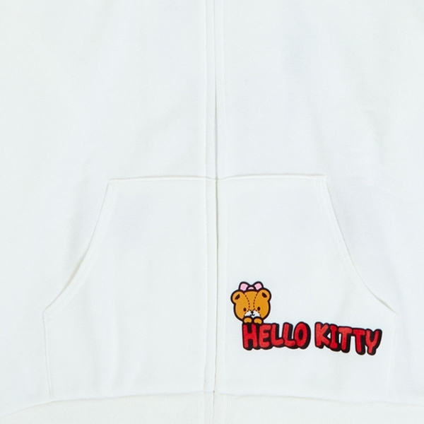 小禮堂 Hello Kitty 造型棉質連帽外套 L (米白文字款) 4580052-760658 product thumbnail 3