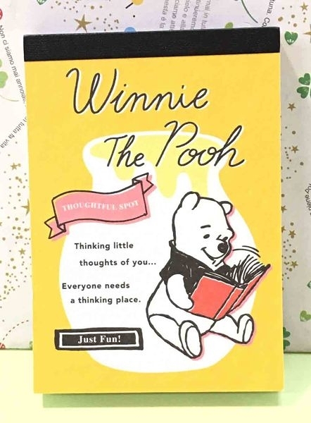 【震撼精品百貨】Winnie the Pooh 小熊維尼~便條-讀書*51562