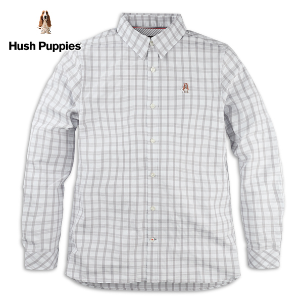 Hush Puppies 襯衫 男裝經典格紋小狗長袖襯衫