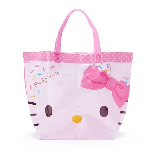 【震撼精品百貨】凱蒂貓_Hello Kitty~日本SANRIO三麗鷗KITTY透明海灘袋 (大臉款)*80854