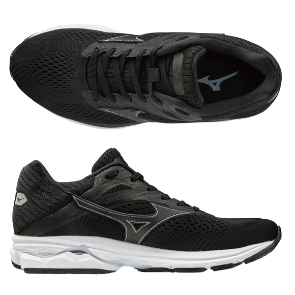 MIZUNO WAVE RIDER 23 女鞋 慢跑 路跑 3E 寬楦 避震 穩定 柔軟 DROP 12mm 黑【運動世界】J1GD190409 product thumbnail 3