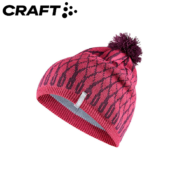 【CRAFT 瑞典 羊毛雪花帽《桃紅》】1905530/保暖帽/針織帽/毛線帽/休閒帽/毛帽