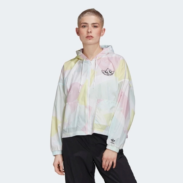 ADIDAS GRAPHIC WINDBREAKER 女裝 外套 連帽 慢跑 休閒 防風 三葉草 眼睛 彩色【運動世界】GK3680 product thumbnail 3