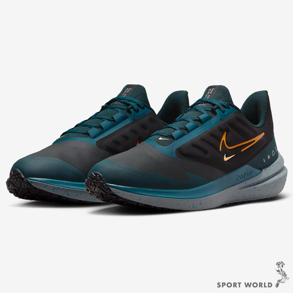 Nike 男鞋 慢跑鞋 防潑水 Winflo 9 Shield 黑藍綠【運動世界】DM1106-002 product thumbnail 4