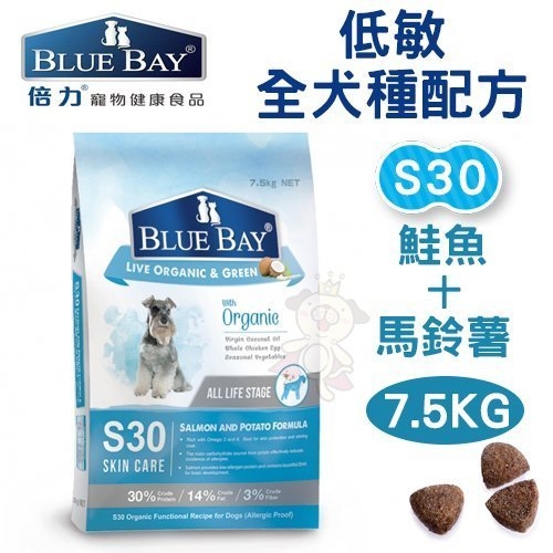 『寵喵樂旗艦店』【加贈狗罐*1】倍力BLUEBAY《低敏全犬種配方-S30鮭魚+馬鈴薯》7.5KG 犬飼料 product thumbnail 2