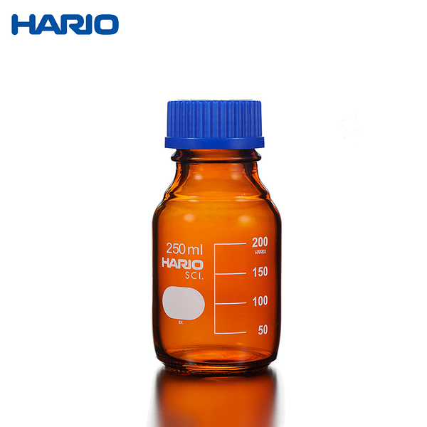 hario 茶色血清瓶 銀染處理 化工瓶 環保水瓶 glass bottle 耐熱玻璃 250ml