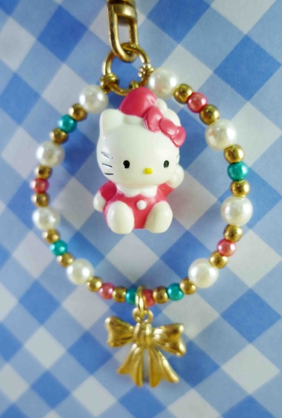【震撼精品百貨】Hello Kitty 凱蒂貓~KITTY鑰匙圈-聖誕紅有結