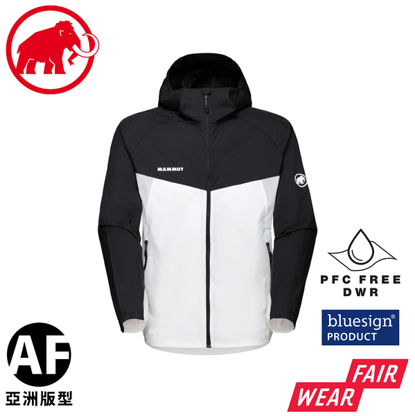 【MAMMUT 長毛象 男 Convey WB Hooded Jacket 防潑水風衣 AF《白/黑》】1012-00530