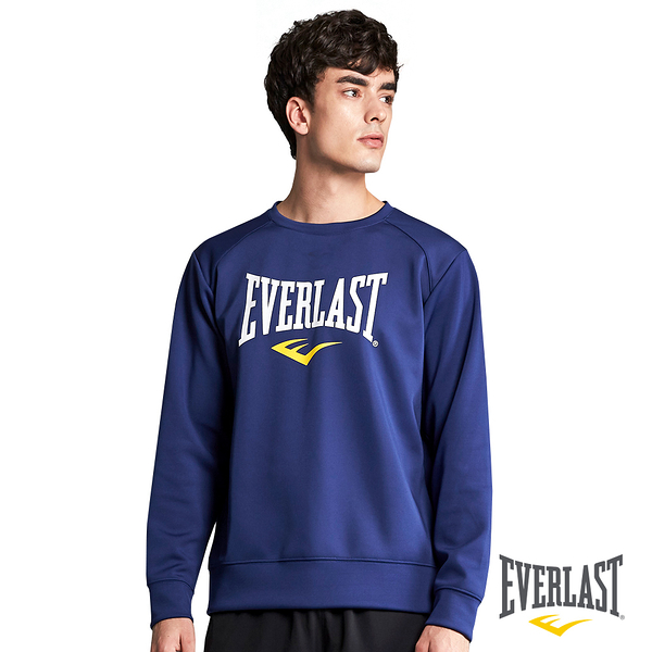 EVERLAST 長袖 深藍色 大LOGO 大學T 運動 男 4951100982