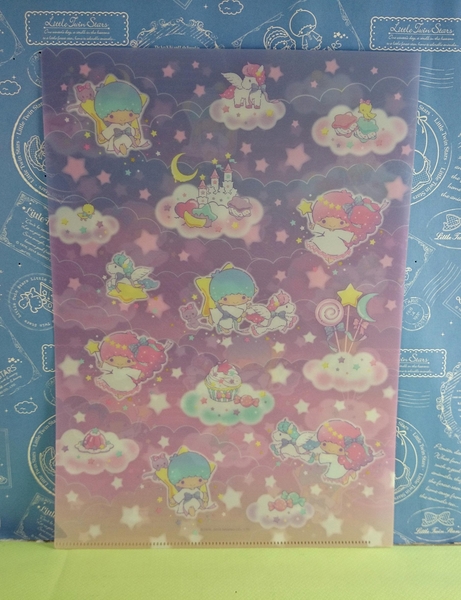 【震撼精品百貨】Little Twin Stars KiKi&LaLa 雙子星小天使~A4分頁夾_透明