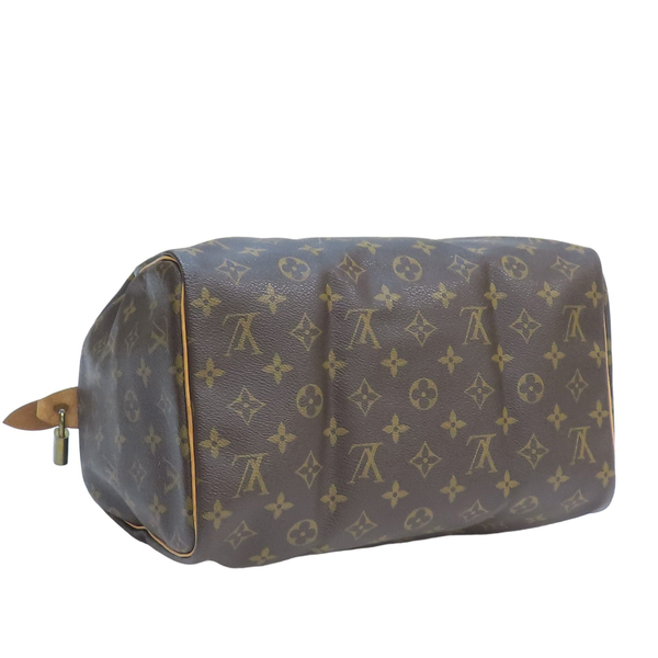 【二手名牌BRAND OFF】LOUIS VUITTON LV 路易威登 棕色 原花 PVC塗層帆布 Speedy 30 手提包 M41526 product thumbnail 4