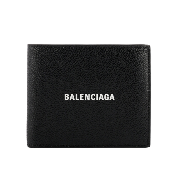 【BALENCIAGA】經典LOGO牛皮8卡對開短夾(黑) 594549 1IZI3 1090