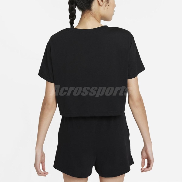 Nike 短袖 Yoga Cropped Graphic Tee 黑 女款 短版 寬鬆 運動休閒 【ACS】 DJ6236-010