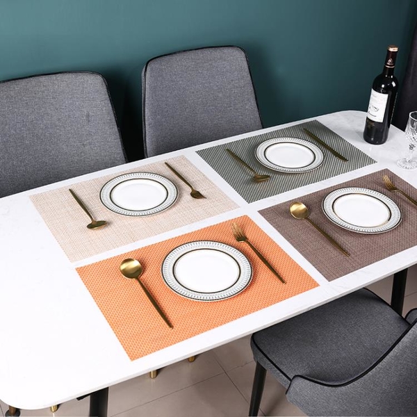 簡約餐墊PVC防滑隔熱歐式餐桌墊環保盤碗碟輕