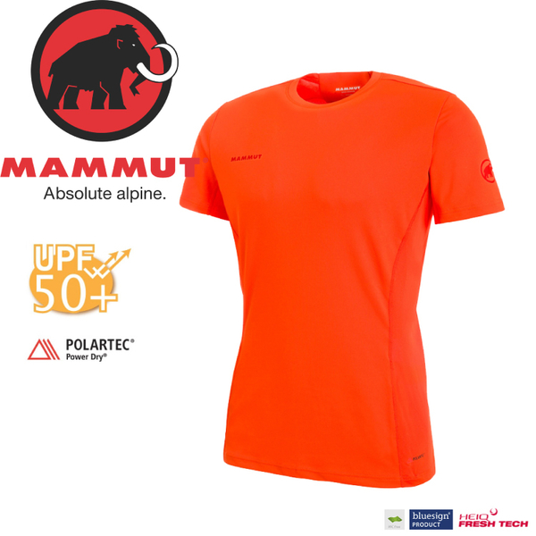 【MAMMUT Sertig T-Shirt 男《深橙》】1017-00110-2142/長毛象/抗UV 50+/Power Dry/排汗上衣/彈性運動T