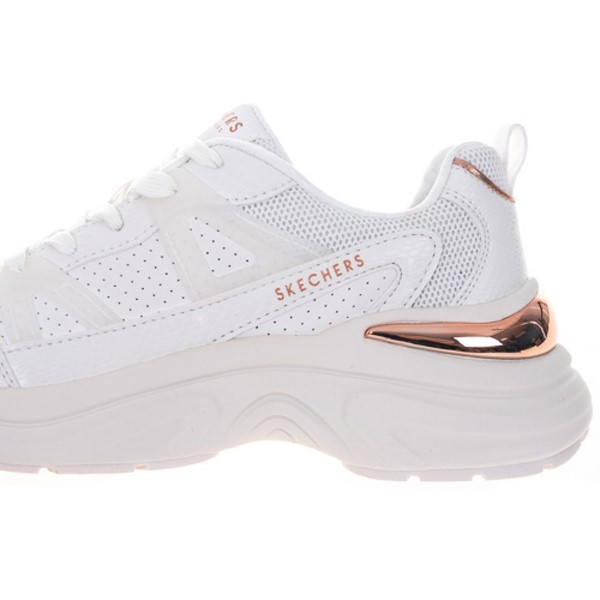 Skechers 休閒鞋 Hazel-Faye 女 白 玫瑰金 皮革 記憶鞋墊 運動 177576WHT product thumbnail 4