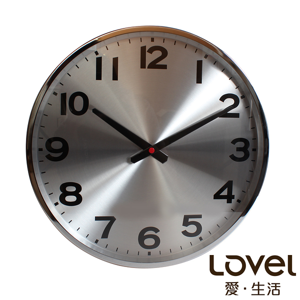 Lovel 38cm工業風鋁框靜音時鐘 - 共2款