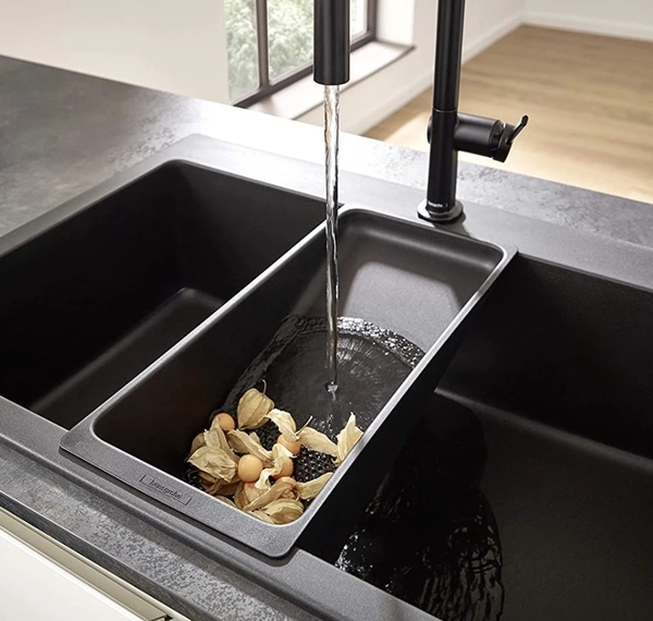 【麗室衛浴】德國 HANSGROHE 廚房水槽 多功能 瀝水籃 洗菜藍