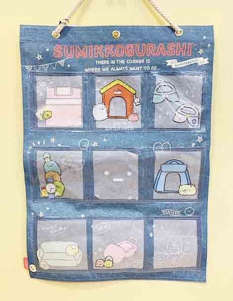 【震撼精品百貨】角落生物 Sumikko Gurashi~SAN-X 角落小夥伴收納壁掛袋-牛仔#75801