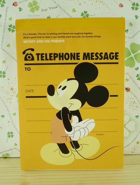 【震撼精品百貨】Micky Mouse_米奇/米妮 ~便條本/筆記本-米奇側身圖案-黃色底